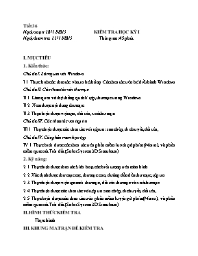 Đề kiểm tra thực hành Tin học 6 - Học kì I - Năm học 2015-2016